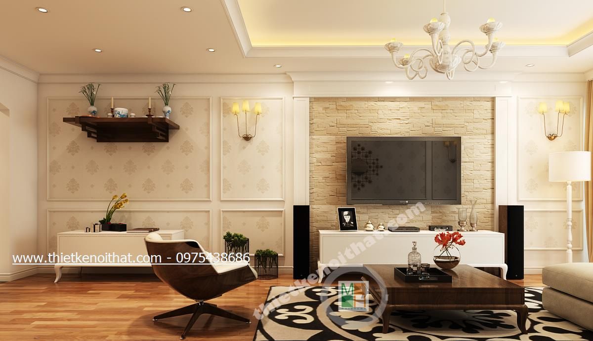 Thiết kế nội thất phòng bếp chung cư cao cấp tại Mandarin Garden Hòa Phát Hoàng Minh Giám Cầu Giấy Hà Nội