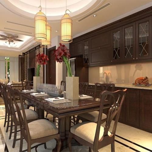  Tủ bếp gỗ óc chó cao cấp tại biệt thự VinHomes Thăng Long