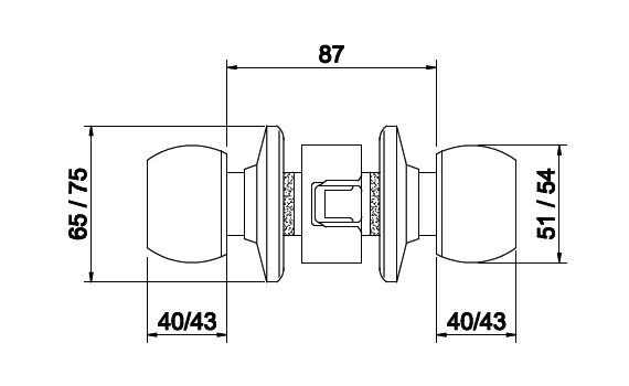 Tay nắm tròn hai đầu chìa TN-4.12.475