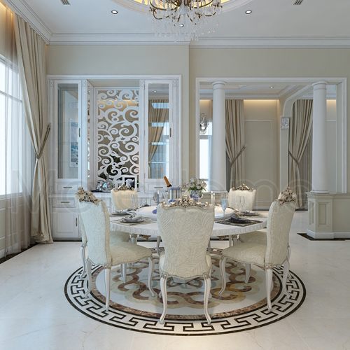  Bộ bàn ăn tân cổ điển BA-09 (bàn tròn)