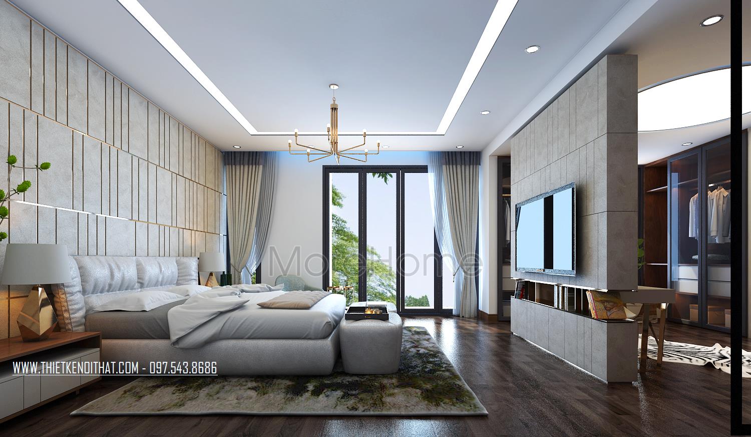40 Mẫu thiết kế nội thất phòng ngủ biệt thự đẹp sang trọng 2023