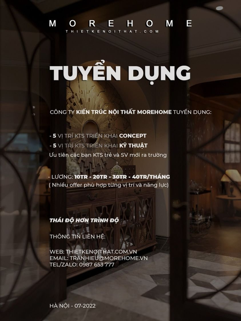 Morehome tuyển dụng kiến trúc sư
