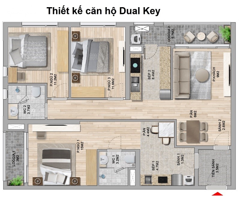 Thiết kế căn hộ Dual Key