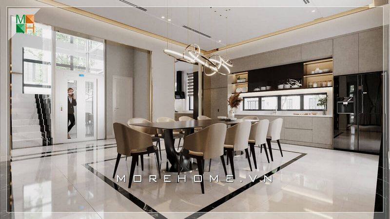 Mẫu thiết kế phòng ăn theo phong cách hiện đại cao cấp dành cho các căn hộ chung cư, nhà phố và biệt thự.