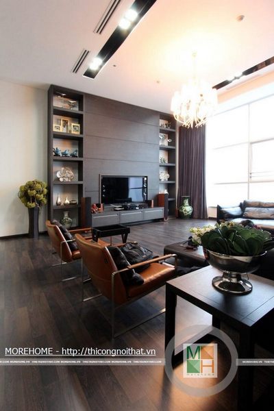 Thiết kế phòng khách nội thất gỗ mang vẻ đẹp sanh chảnh, quyến rũ