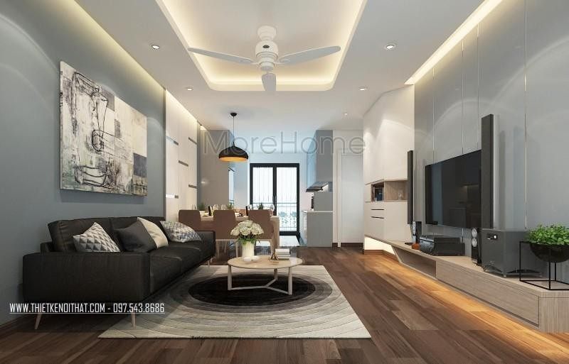 Thiết kế nội thất nhà chung cư 70m2 đa phong cách