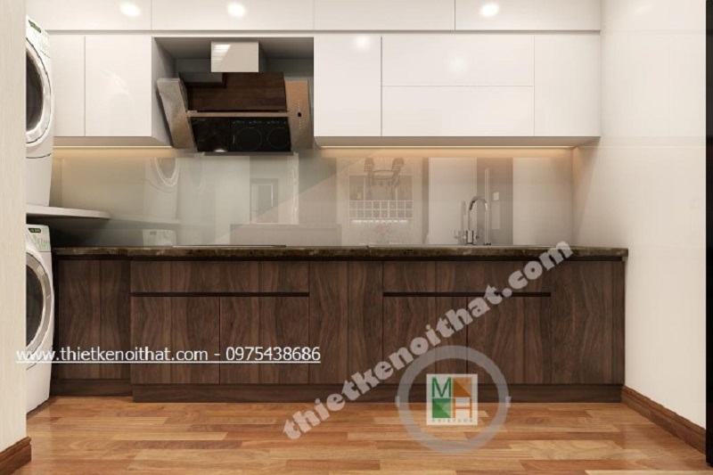 Mẫu thiết kế tủ bếp chung cư đẹp gỗ công nghiệp HDF Mẫu thiết kế tủ bếp chung cư đẹp gỗ công nghiệp HDF