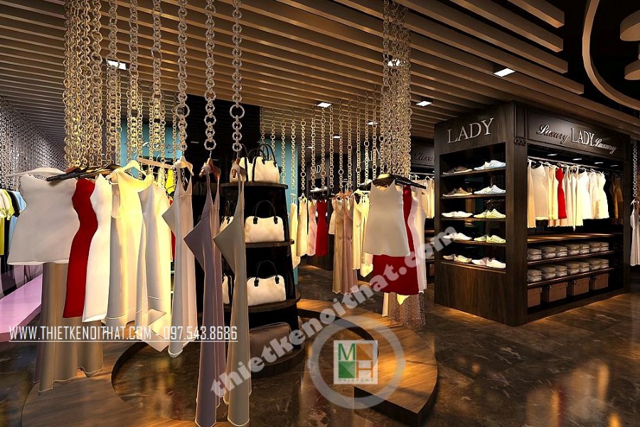 Thiết kế nội thất shop thời trang Luxury