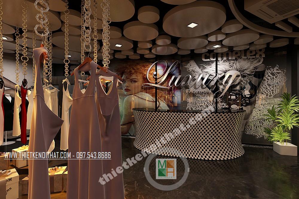 Thiết kế quầy lễ tân shop thời trang Luxury