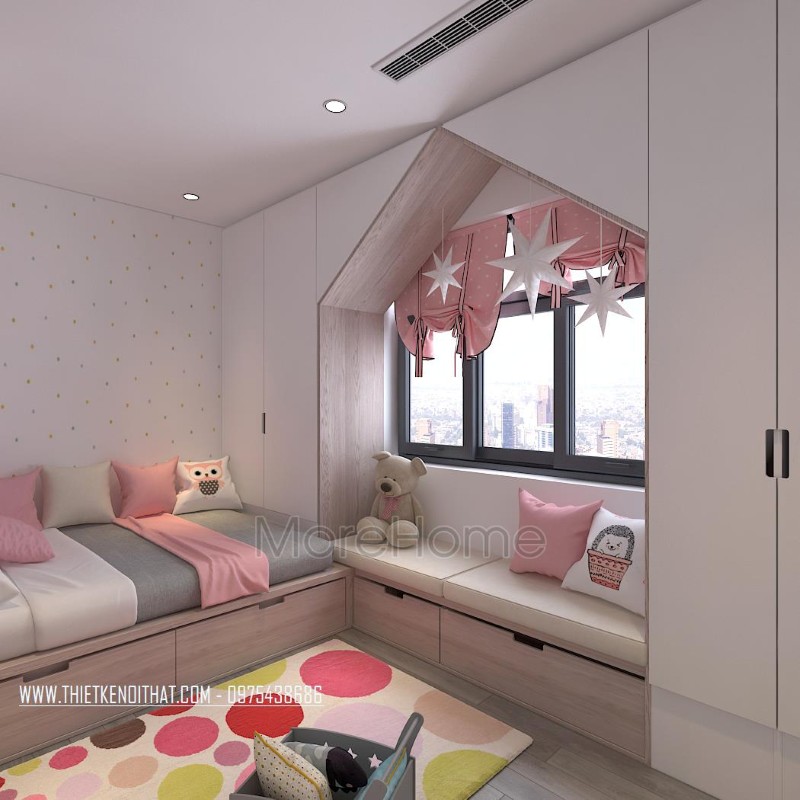 Thiết kế nội thất chung cư 2 phòng ngủ đẹp tại D'.le roi soleil Quảng an