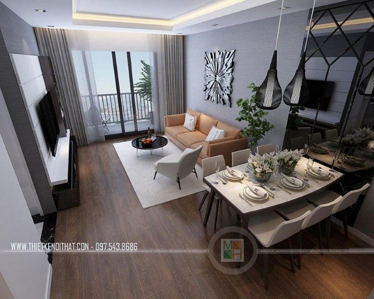 Thiết kế nội thất chung cư 2 phòng ngủ đẹp tại D'.le roi soleil Quảng an