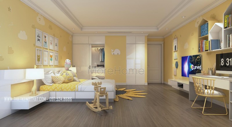 Mẫu thiết kế nội thất chung cư tân cổ điển sang trọng tại D'.le Roi Soleil Quảng An