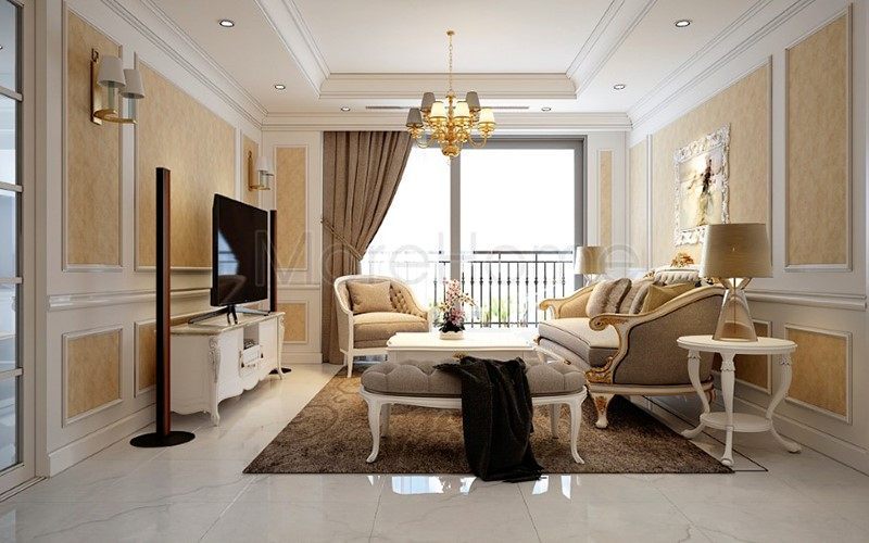 Thiết kế nội thất phòng khách theo phong cách tân cổ điển mang lại cảm giác ấm áp và sang trọng