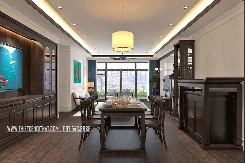 Nội thất gỗ tự nhiên Thiết kế nội thất chung cư gỗ tự nhiên