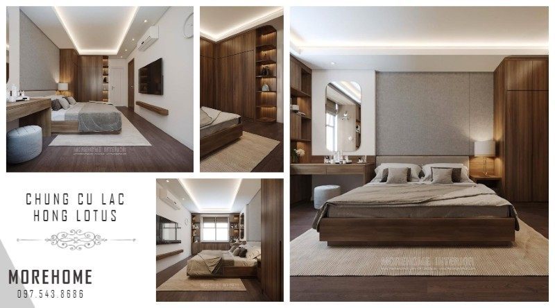 Thiết kế nội thất chung cư gỗ