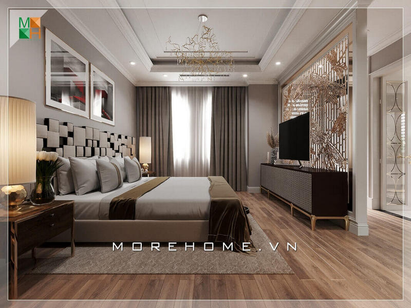 trần thạch cao phòng ngủ hiện đại
