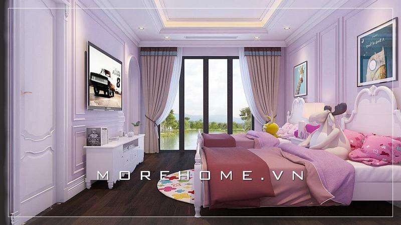 Kệ tivi tân cổ điển Morehome nâng tầm đẳng cấp cho phòng khách nhà bạn