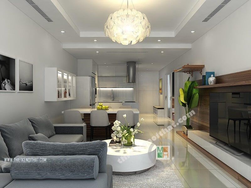 Thiết kế nội thất căn hộ chung cư từ 50m2 - 59m2