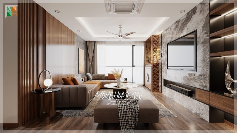 thiết kế nội thất nhà chung cư 70m2 phòng ngủ đa phong cách