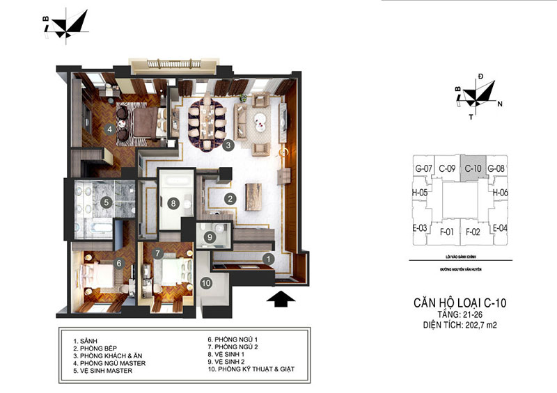 Mẫu thiết kế nội thất căn hộ chung cư D'Palais De Louis 202,2m2