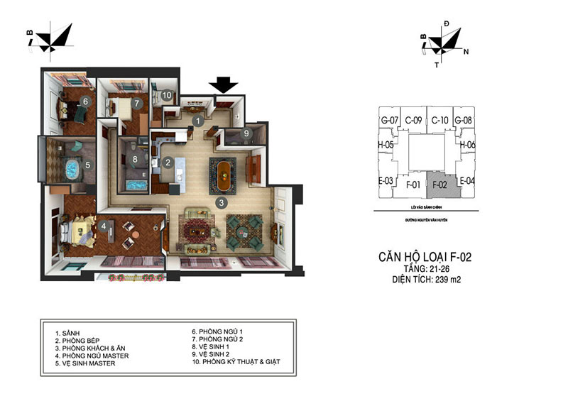 Mẫu thiết kế nội thất căn hộ chung cư D'Palais De Louis 239m2