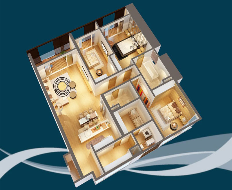 Mẫu thiết kế nội thất căn hộ chung cư Dolphin Plaza 144m2