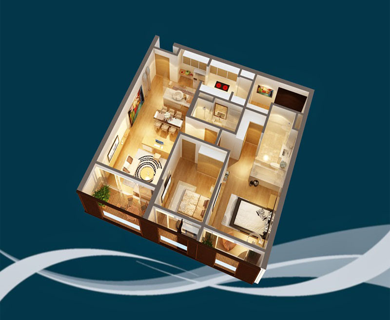 Mẫu thiết kế nội thất căn hộ chung cư Dolphin Plaza 133m2