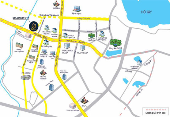 Vị trí dự án căn hộ chung cư Goldmark City Vị trí dự án căn hộ chung cư Goldmark City