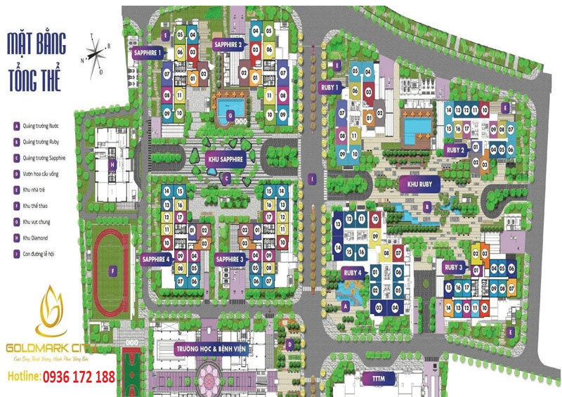 Mặt bằng dự án Goldmark City Mặt bằng dự án Goldmark City