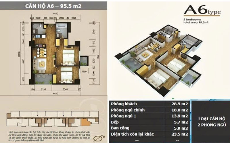 Mẫu thiết kế nội thất căn hộ chung cư Star City 95,97m2 Mẫu thiết kế nội thất căn hộ chung cư Star City 95,97m2