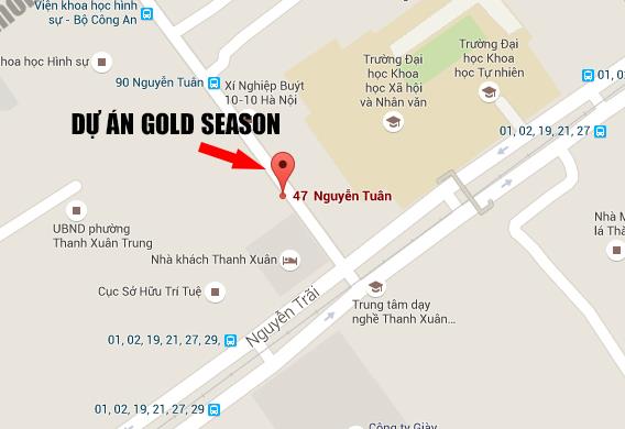 Vị trí dự án căn hộ chung cư GoldSeason 47 Nguyễn Tuân
