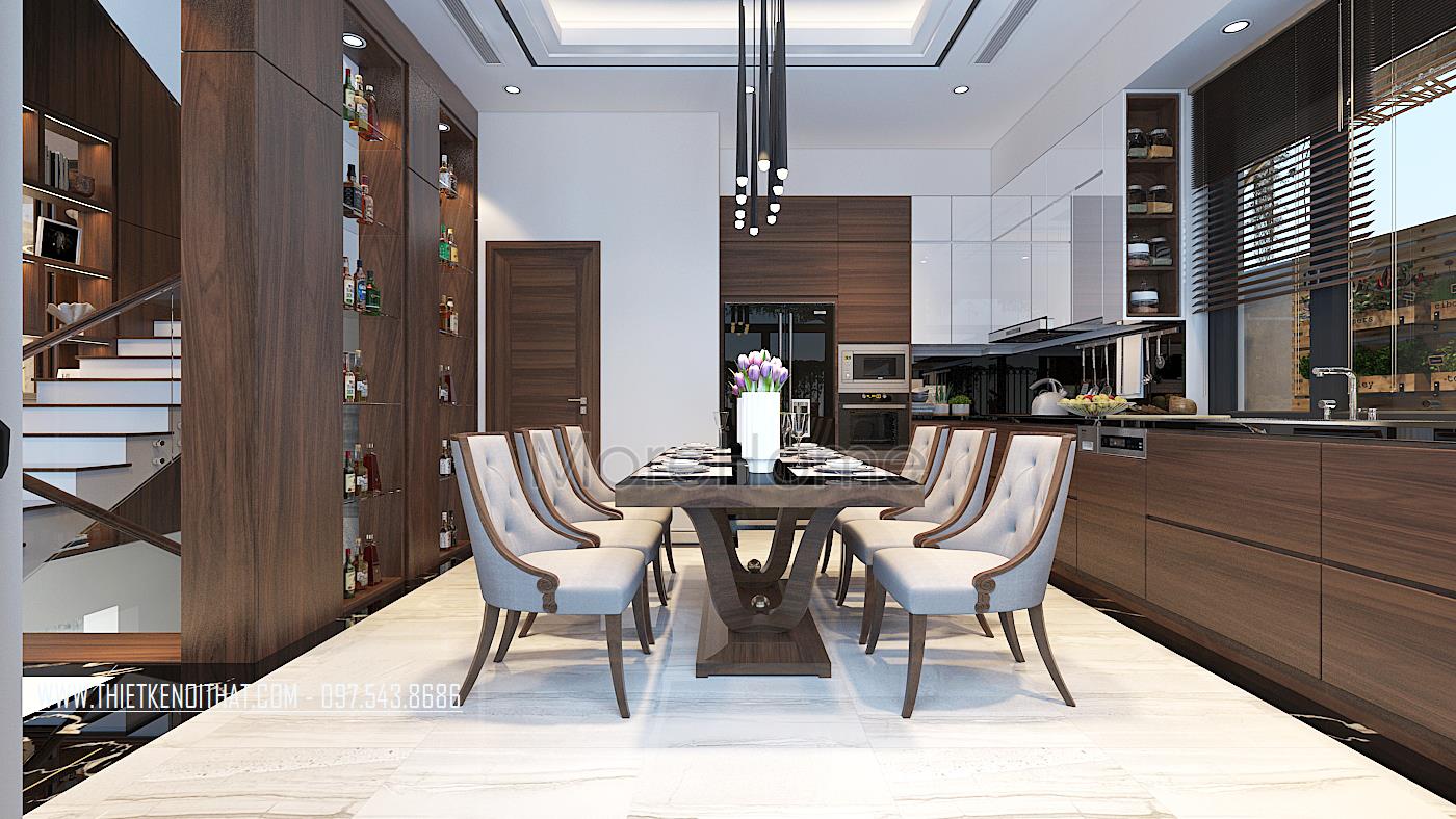 Tủ bếp gỗ tự nhiên hiện đại